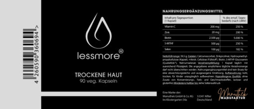 lessmore® - Trockene Haut Kapseln 90 Stück – Bild 2